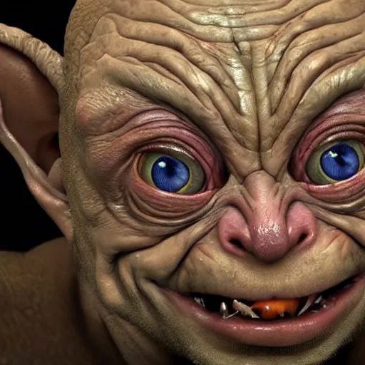 Prompt: hyperrealistic mixed media high resolution painting of (Danny DeVito) Gollum perched in a dark cave, stunning 3d render inspired art by Jamie Salmon and István Sándorfi and Unreal Engine and Greg Rutkowski, perfect facial symmetry, dim volumetric lighting, 8k octane beautifully detailed render, full body shot, post-processing, extremely hyper-detailed, intricate, epic composition, highly detailed attributes, highly detailed atmosphere, cinematic lighting, masterpiece, trending on artstation, very very detailed, masterpiece, stunning, flawless completion, lifelike texture, perfection,