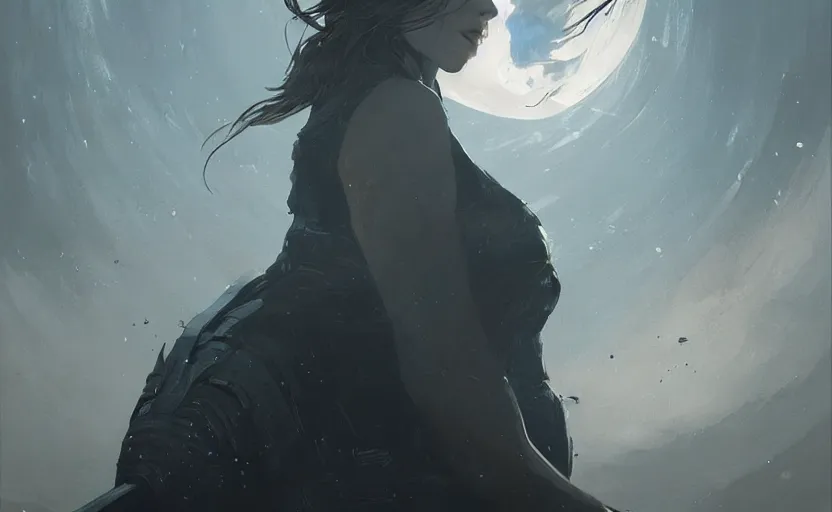 Image similar to A painting of Selene trending on artstation in the style of Greg Rutkowski