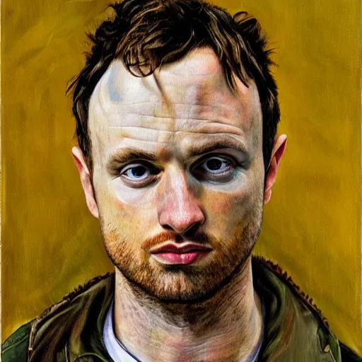 Image similar to high quality high detail painting by lucian freud, hd, portrait jesse pinkman