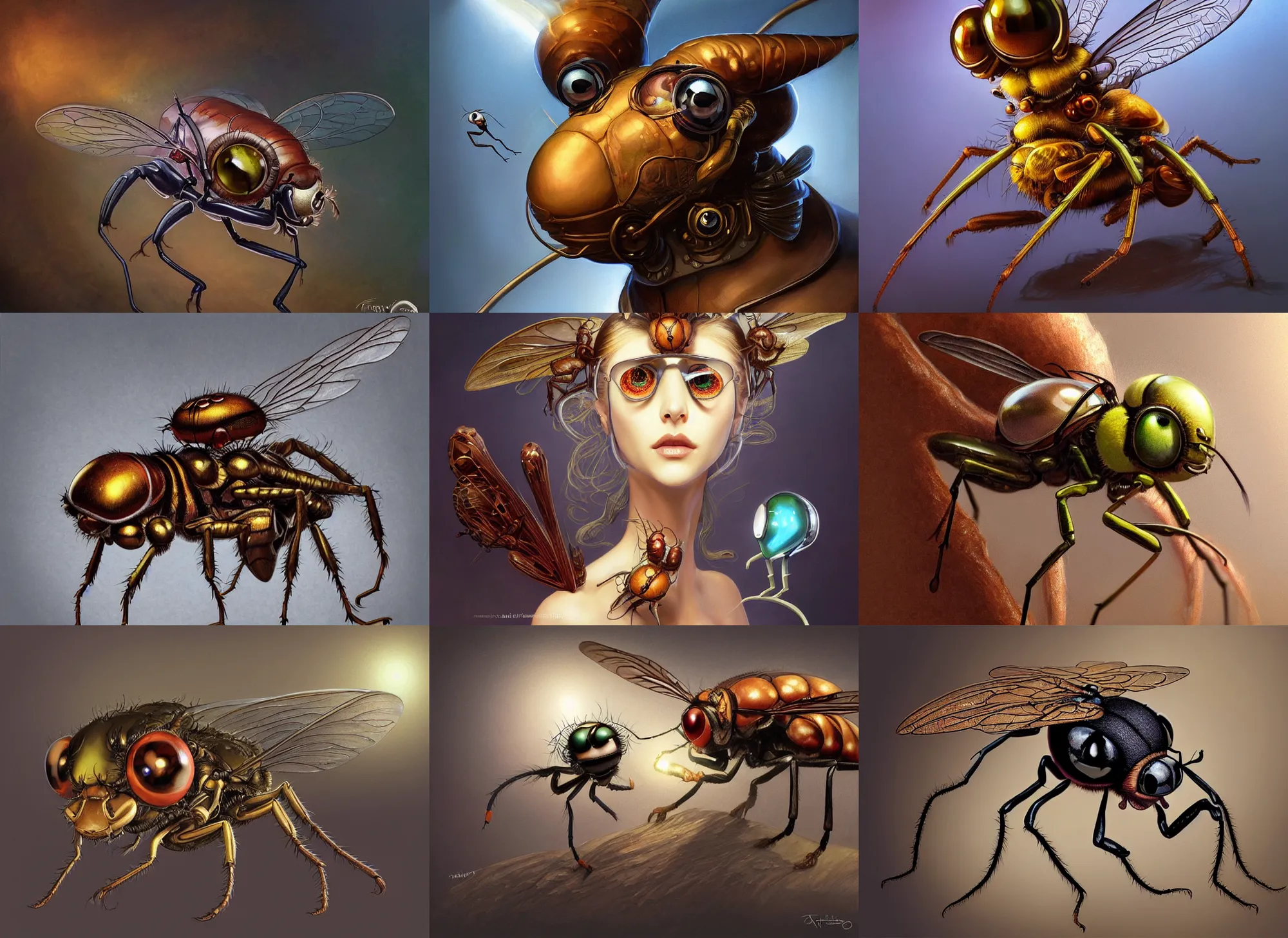 Image similar to an anthropomorphic fly with big eyes wearing a lab coat, diffuse lighting, fantasy, intricate, elegant, highly detailed, lifelike, photorealistic, digital painting, artstation, illustration, concept art, smooth, sharp focus, art by frank frazetta and marco bucci and loish and rossdraws and artgerm and alphonse mucha