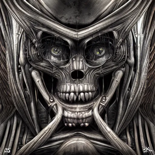 Image similar to album cover art, by daniel kirk, by wayne barlow, by hr giger, hd, hyper detailed, 4 k