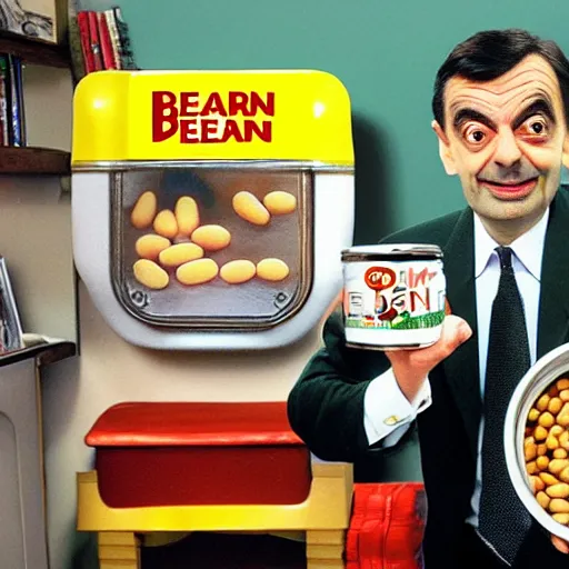 Image similar to mr bean eats a can of beans