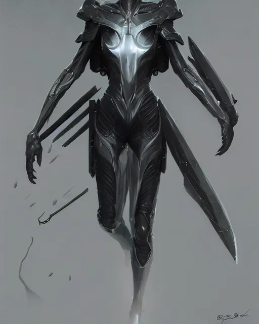 Prompt: sleek pearlescent black wraithbone armor, by greg rutkowski and mark brookes and jim burns and tom bagshaw and magali villeneuve, trending on artstation