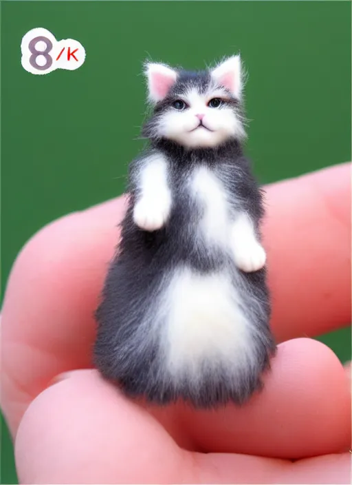 Prompt: 80mm resin detailed miniature of fluffy cute cat, Product Introduction Photos, 4K, Full body, simple background