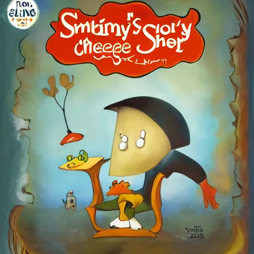 Image similar to children's story, the stinky cheese man, dark fantasy, style of jon scieszka, lane smith, 4 k