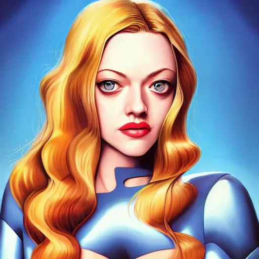 Image similar to a beautiful painting of Amanda Seyfried by Bruce Timm and Ross Tran, stunning digital art, anime