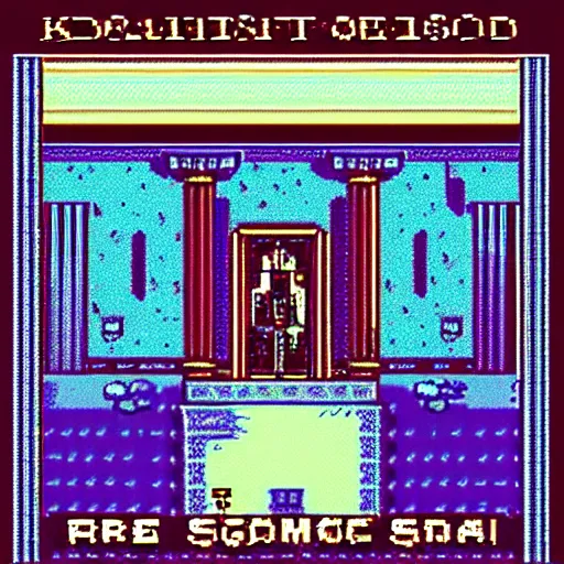 Image similar to an nes 8 - bit horror side scroller videogame about freemasonry and the occult by konami