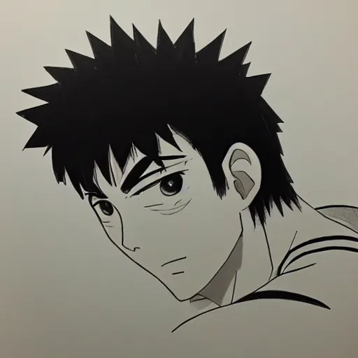 Prompt: professional pencil sketch of ippo makounichi