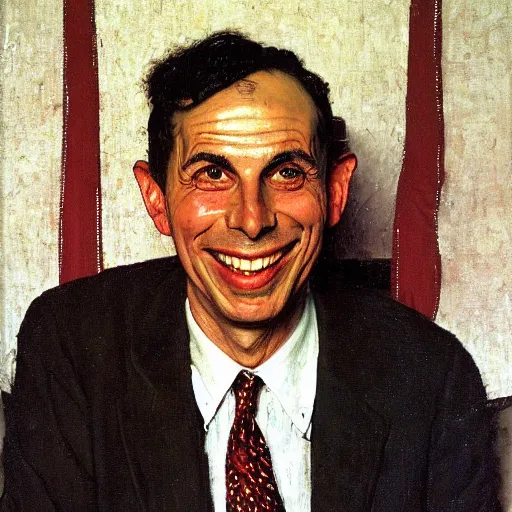 Image similar to portrait of yossi benayoun smiling by norman rockwell