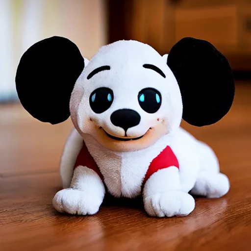 Prompt: extremely cute soft puppies in disney pixar movie plush