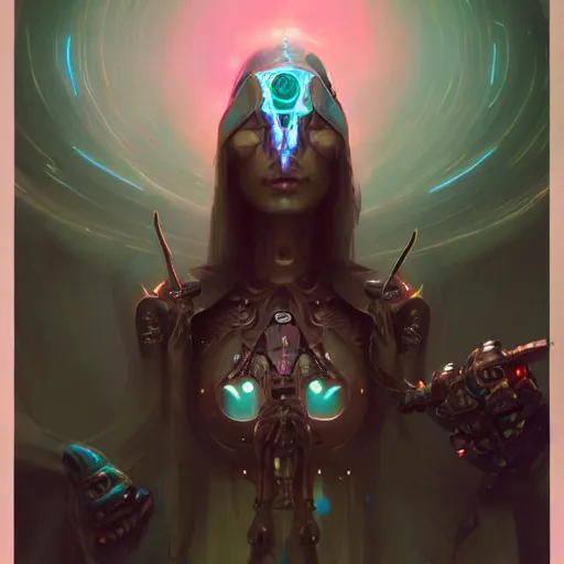 Image similar to portrait of a beautiful cybernetic priestess, cyberpunk concept art by pete mohrbacher and seb mckinnon and beksinski and josan gonzales, digital art, highly detailed, intricate, sci-fi, sharp focus, Trending on Artstation HQ, deviantart, unreal engine 5, 4K UHD image