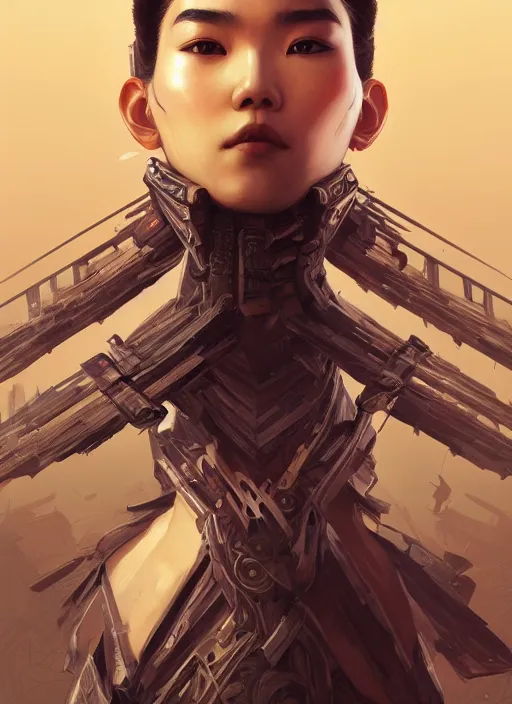 Prompt: symmetry!! portrait of tao okamoto in the style of horizon zero dawn, machine face, intricate, elegant, highly detailed, digital painting, artstation, concept art, smooth, sharp focus, illustration, art by artgerm and greg rutkowski and alphonse mucha, 8 k