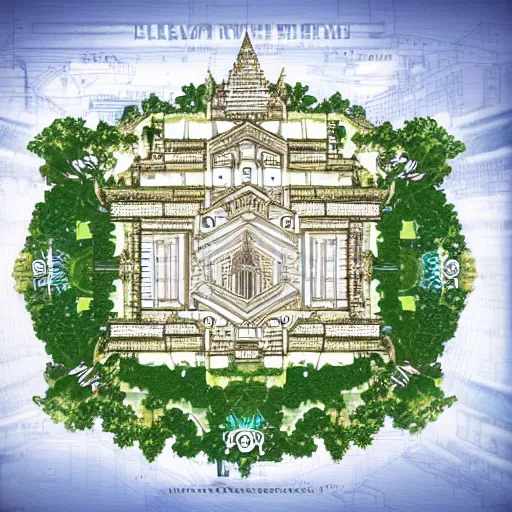 Image similar to blueprint of heaven temple