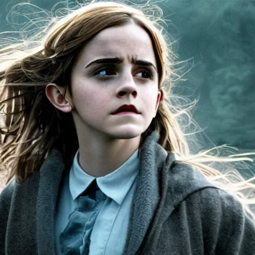 Image similar to Photograph of Emma Watson as Hermione Granger. Prisoner of Azkaban. During golden hour. Extremely detailed. Beautiful. 4K. Award winning.