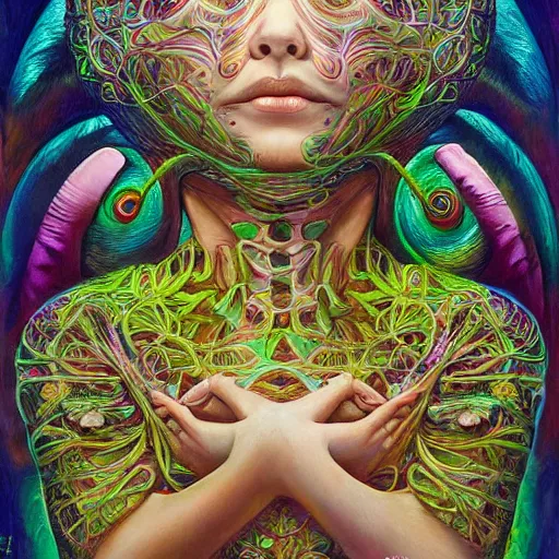 Image similar to beautiful girl with rabbit mask, symmetrical, hannah faith yata, torus energy, salvia droid, ben ridgway