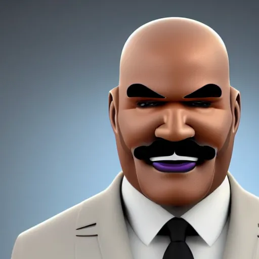Prompt: robot that looks like steve harvey, realistic, clean, detailed