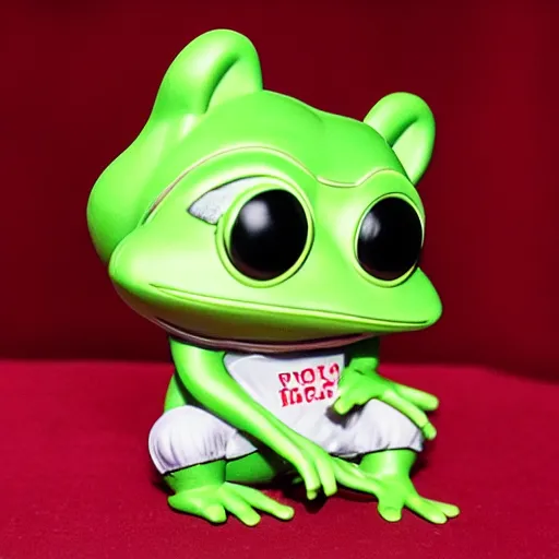 Image similar to very very cute Pepe the Frog as a Funko Pop