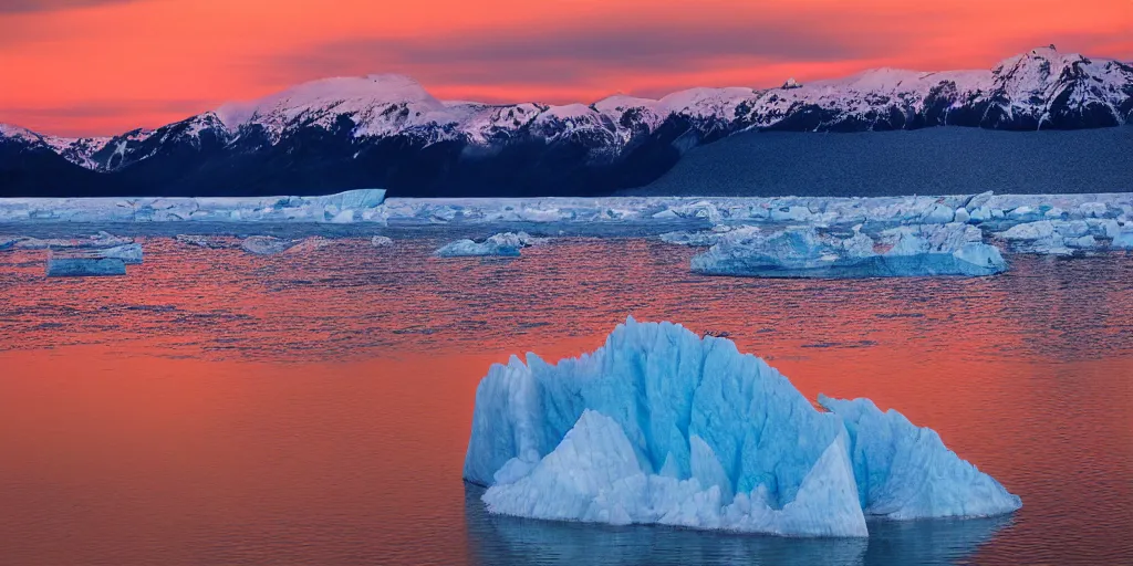 Prompt: comox glacier at sunset. professional photography 5 0 0 px