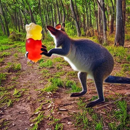 Prompt: wild gummy kangaroo, epic photo