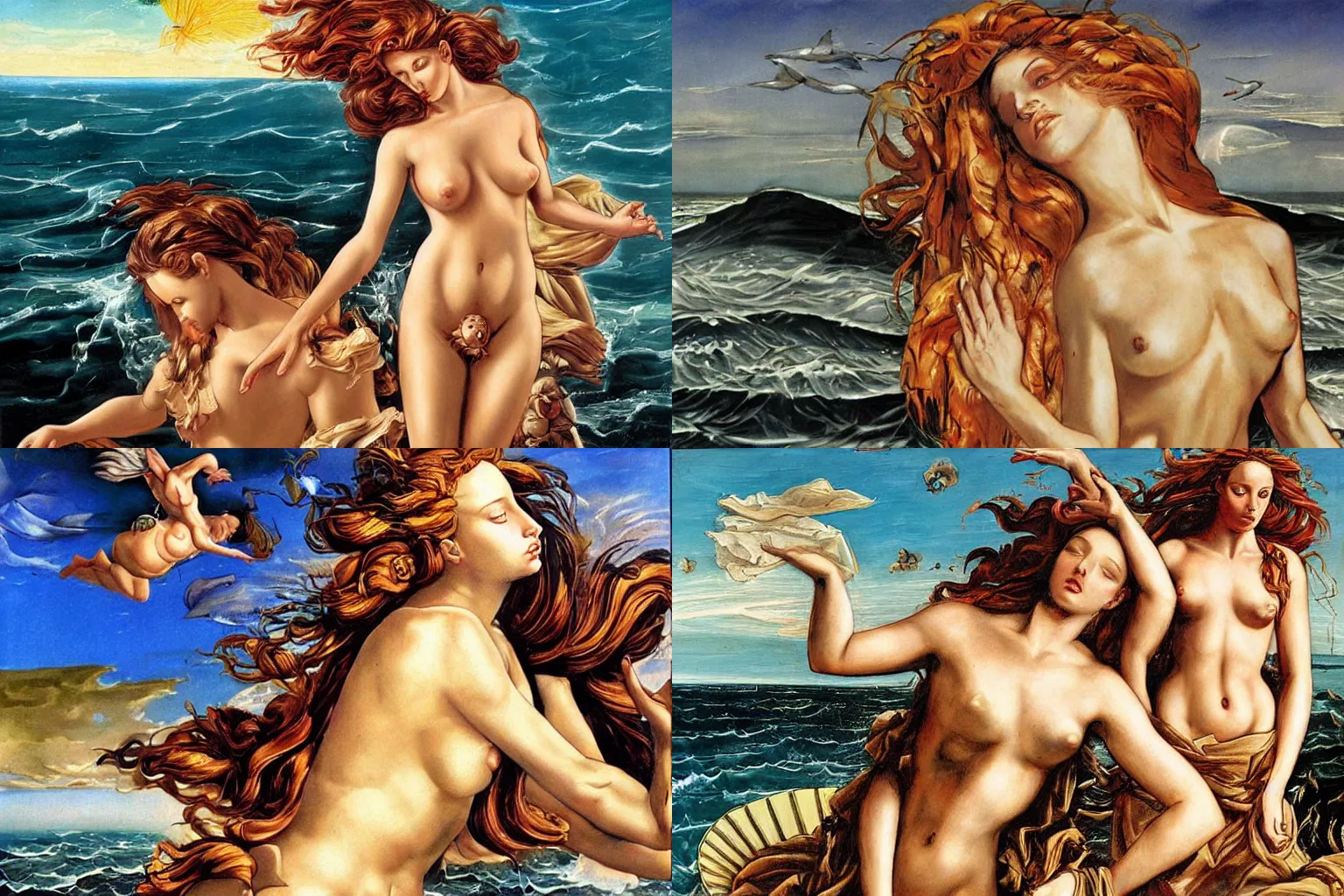 Prompt: The Birth of Venus repainted by Simon Bisley