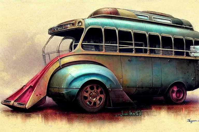 Image similar to ( ( ( ( ( 1 9 5 0 s retro science fiction rv ratrod bus. muted colors. ) ) ) ) ) by jean - baptiste monge!!!!!!!!!!!!!!!!!!!!!!!!!!!!!!