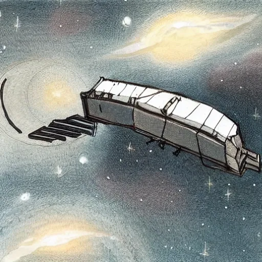 Prompt: a beautiful illustration of a sleeping satellite
