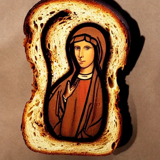 Image similar to virgin mary shape burnt toast