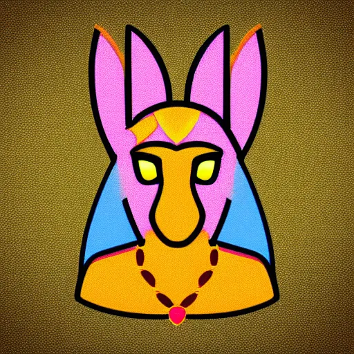 Image similar to a cute anubis god, digital art, iconic icon, 2 d vector logo, cartoon