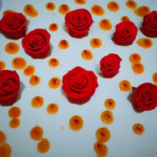 Image similar to roses made out of hot sauce