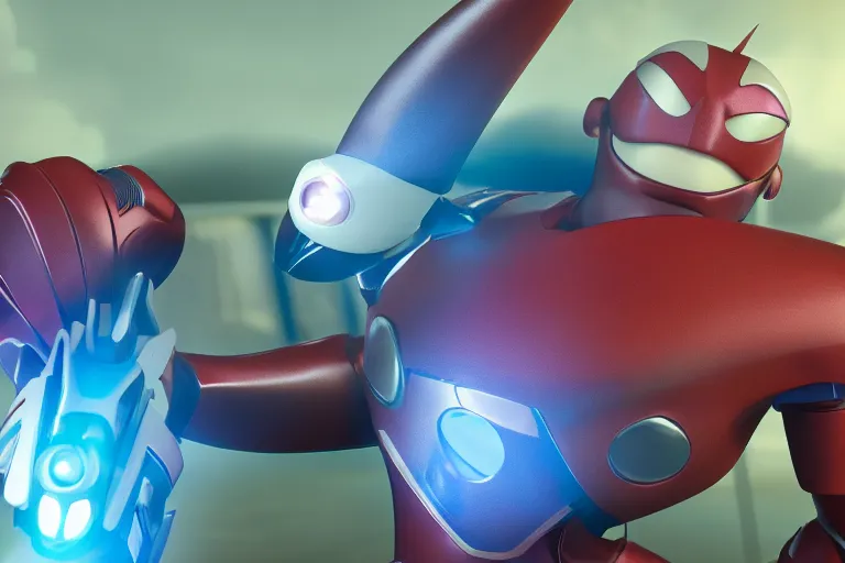 Image similar to still from pixar movie of ultraman, high quality 3d render, movie, Pixar, Renderman, 4k, artstation