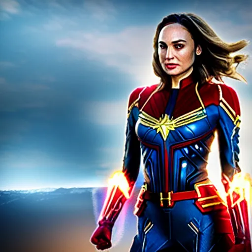 Image similar to Gal gadot as captain marvel