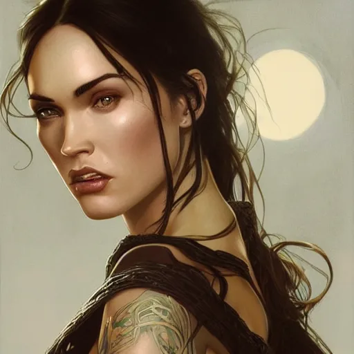 Prompt: ultra realistic illustration, megan fox as vampire lord, intricate, elegant, highly detailed, digital painting, artstation, concept art, smooth, sharp focus, illustration, art by artgerm and greg rutkowski and alphonse mucha