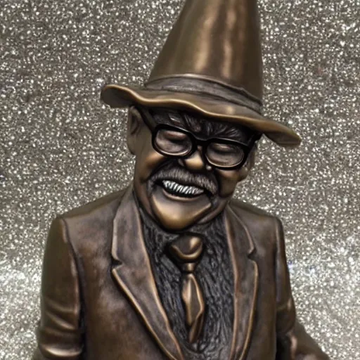 Image similar to Grunkle Stan, realistic bronze sculpture