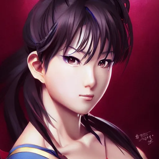 Image similar to A semi realistic anime portrait of Chun li, by Stanley Artgerm Lau, WLOP, Rossdraws, James Jean, Andrei Riabovitchev, Marc Simonetti, and Sakimichan, tranding on artstation, SFW version