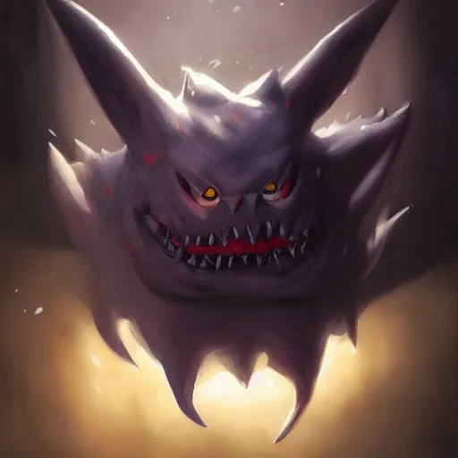 Image similar to [ a realistic gengar ] ghost pokemon, realistic portrait of a ghost pokemon by greg rutkowski