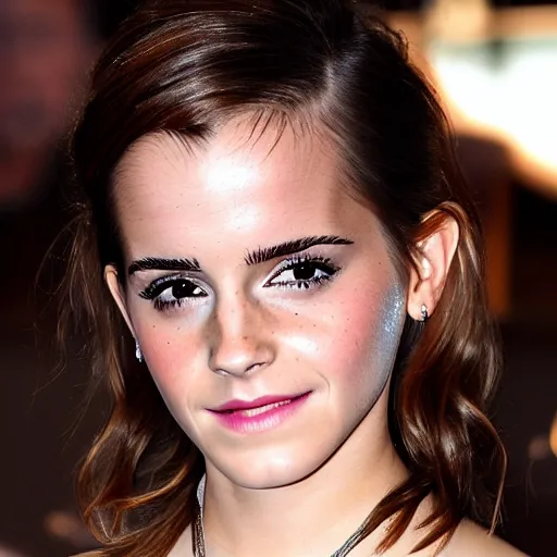 Image similar to emma watson mixed with kim kardashian, 5 0 - 5 0 mixture