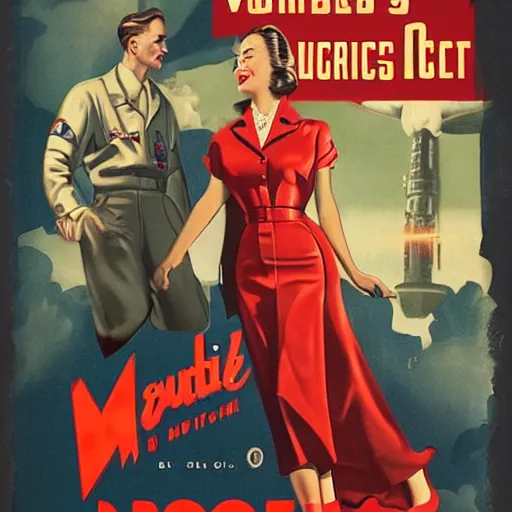 Prompt: realistic detailed 1940s style movie poster, retrofuturistic, vampires in space. 4k
