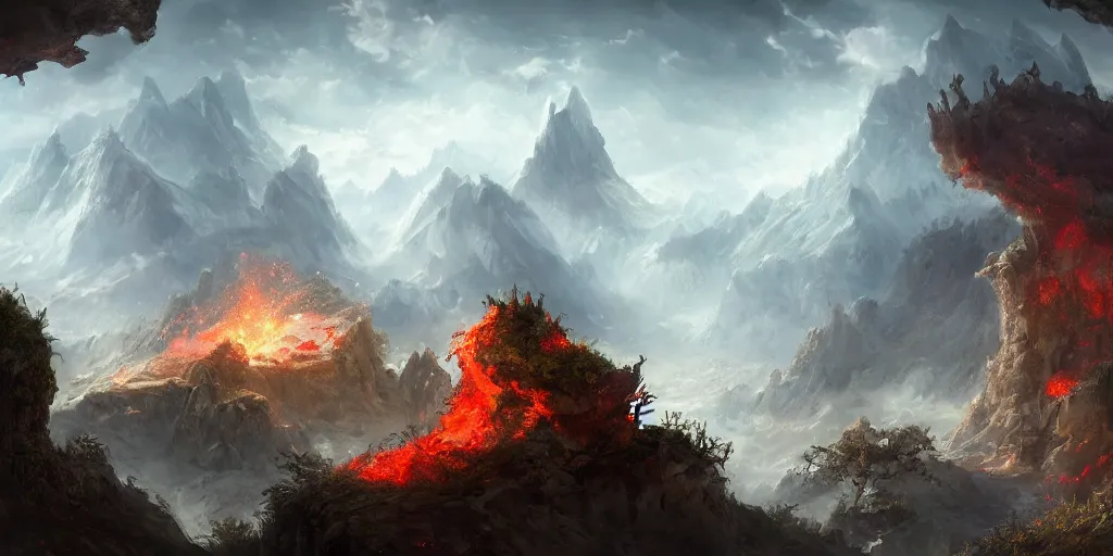 meteorite  Landscape, Fantasy landscape, Scenery