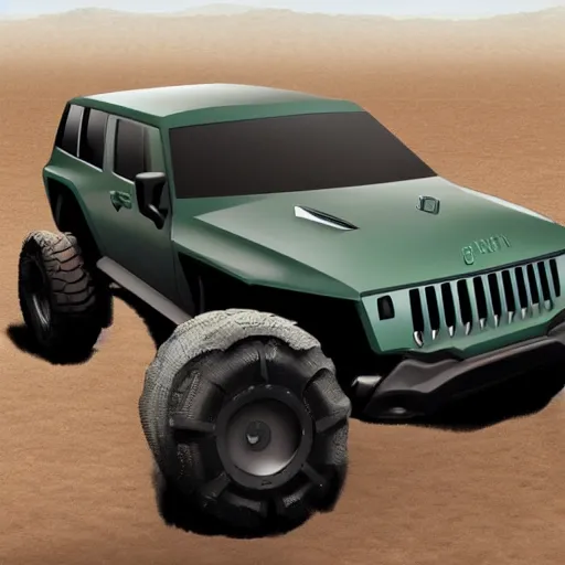 Image similar to concept art jeep inspired by the creators of halo