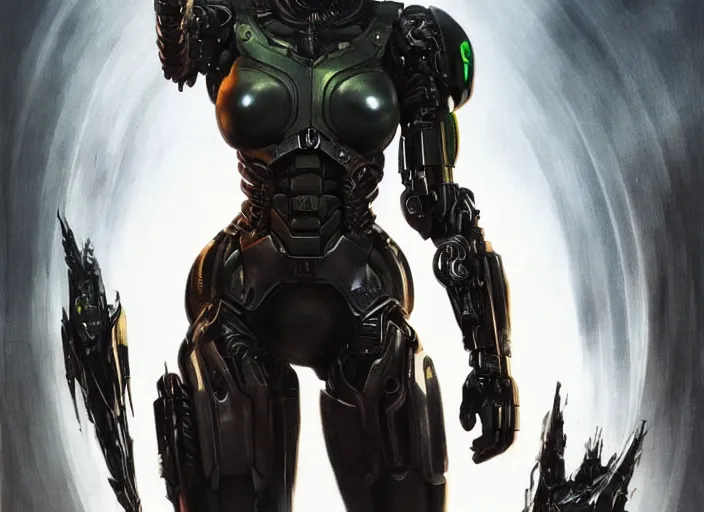 Prompt: milla jovovich as victor stone, full body concept, cyborg, borg, strogg, face of a man, terminator, flesh, quake strogg, doom demon, wolfenstein, monstrous, powerful, symmetry, symmetrical, concept art by ruan jia and greg rutkowski