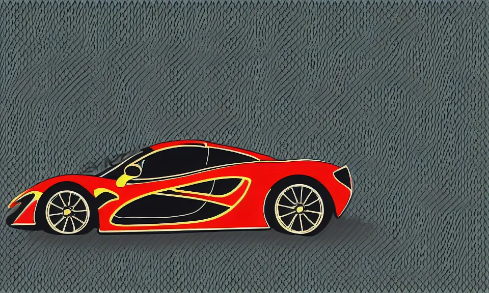 Image similar to pop art illustration of a mclaren p 1, abstract, adobe illustrator