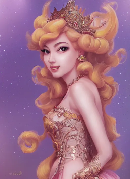 Prompt: portrait Princess Peach as of the Goddess of Wisdom, elegant, intricate, rococo full frontal shot, highly detailed, digital painting, artstation, concept art, sharp focus, illustration, art by artgerm