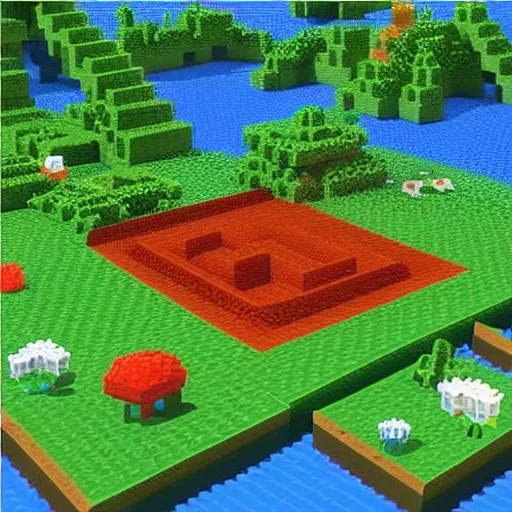 Image similar to cute voxel art of a koi pond