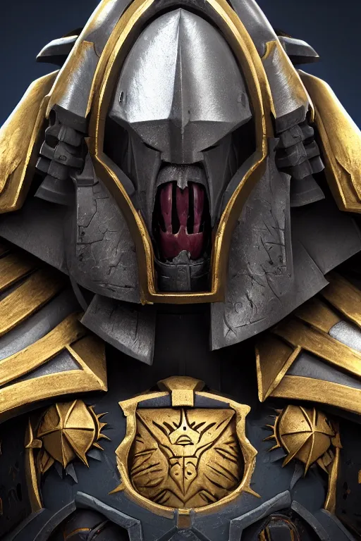 Image similar to armor portrait heros warhammer 4 0 k horus heresy fanart - the primarchs emperor by johannes helgeson animated with vfx concept artist & illustrator global illumination ray tracing hdr fanart arstation zbrush central hardmesh 8 k octane renderer