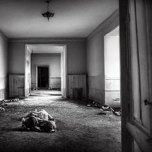 Prompt: an amazing award winning photo of a room in an asylum