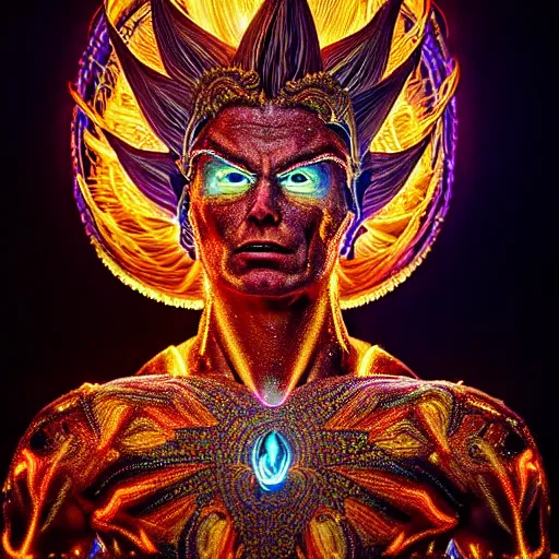 Prompt: uhd photorealisitc inspiring photo of a cosmic gogeta powering up. intricate details. ornate costume. glowing, powering up. hyperdetailed, accurate, global lighting. accurate face. symmetrical face. correct face. photo by annie leibowitz and steve mccurry