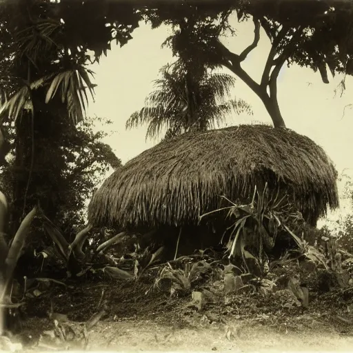 Image similar to a rizom lost film footage of a sacred ( ( ( indigenous ) ) ) artifact in the middle of the ( ( ( ( ( ( ( ( ( ( tropical jungle ) ) ) ) ) ) ) ) ) ) / ethnographic object / film still / cinematic / enhanced / 1 9 0 0 s / black and white / grain