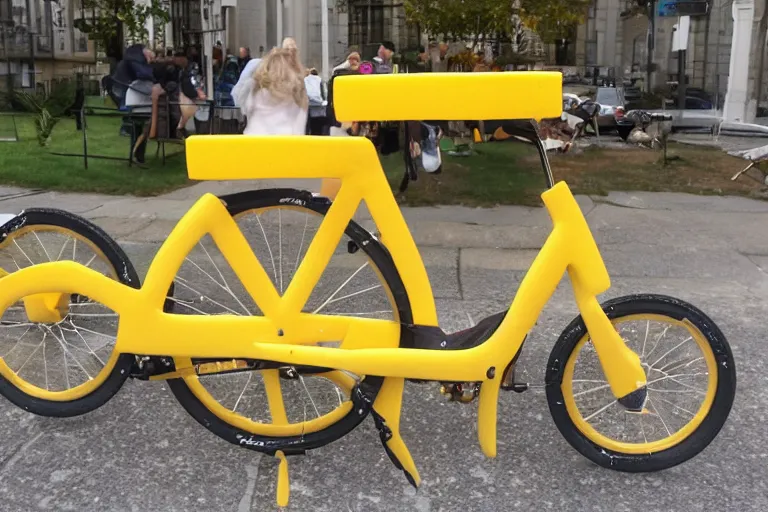 Image similar to Bike made of cheese