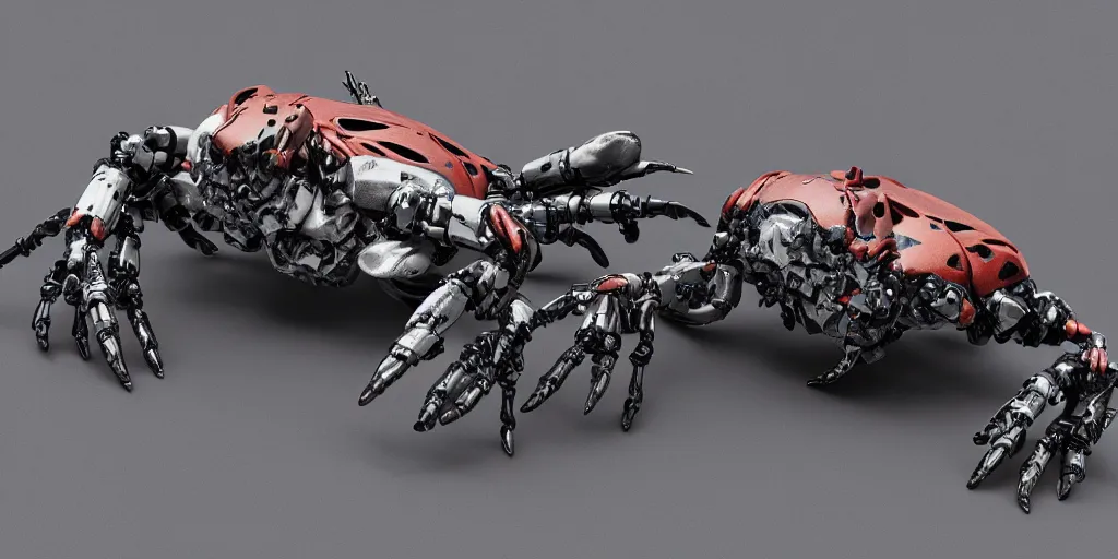 Prompt: photo of industrial design Crab biomorph Dvg TrArtifficial Smart Turbo bionicle organism biomimmicry exoskeleton hydraulics trending on behance visualisation industrial design object robot headcrab vrat unreal engine Space design concept 3D unreal engine