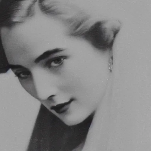 Image similar to edwardian photograph of grace kelly, emilia clarke, 1 9 0 0 s, 1 9 1 0 s, grainy, slightly blurry, very faded photo, realistic face, elegant, graceful